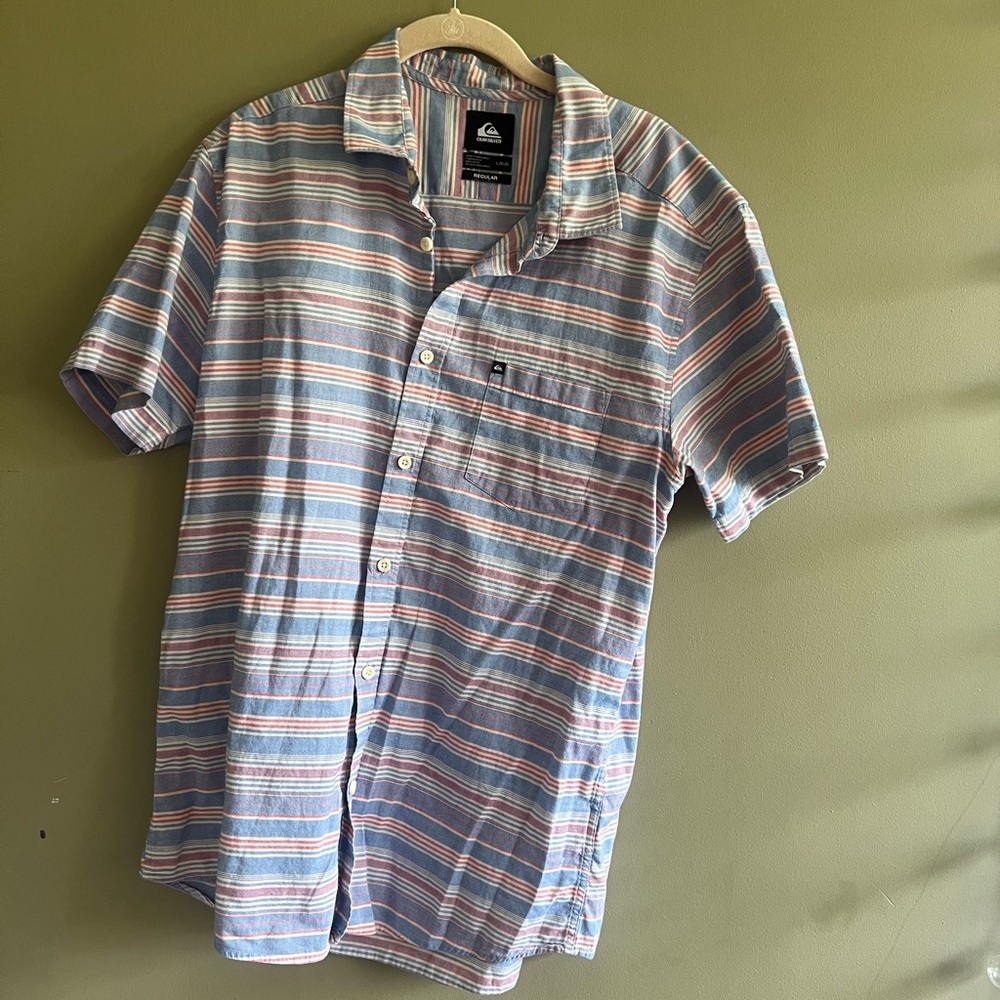 Red, White & Blue Striped Quiksilver Shirt
